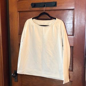 Lands End Ivory boat neck sweatshirt